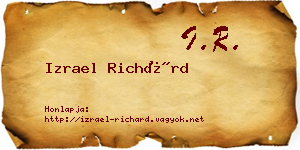 Izrael Richárd névjegykártya